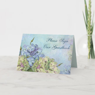 Wasserfarbe Hydrangea Floral - Gästebuch signieren Karte
