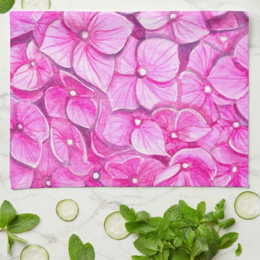 Wasserfarbe Hydrangea Küchentuch (Gefaltet)