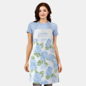 Wasserfarbe Hydrangea Name Schürze (Getragen)