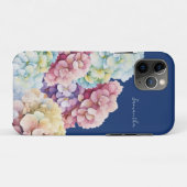 Wasserfarbe Hydrangea Personalisiert Blue Case-Mate iPhone Hülle (Rückseite (Horizontal))