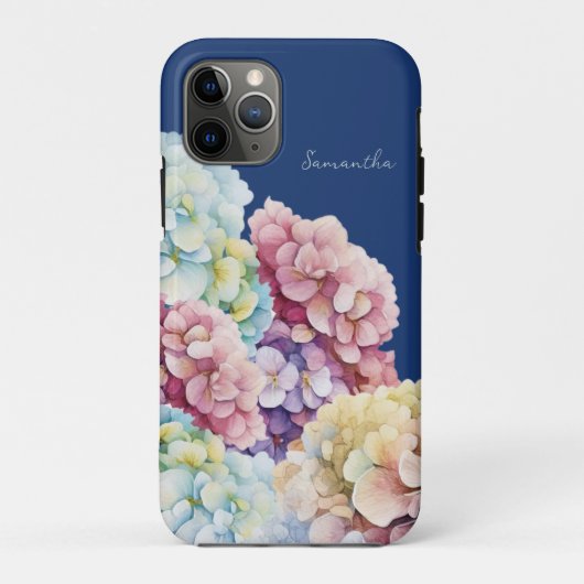 Wasserfarbe Hydrangea Personalisiert Blue Case-Mate iPhone Hülle (Rückseite)