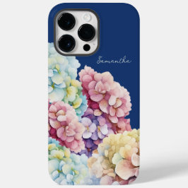 Wasserfarbe Hydrangea Personalisiert Blue Case-Mate iPhone 14 Pro Max Hülle