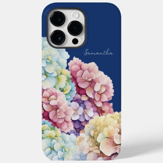 Wasserfarbe Hydrangea Personalisiert Blue Case-Mate iPhone Hülle (Rückseite)