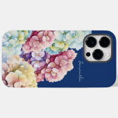 Wasserfarbe Hydrangea Personalisiert Blue Case-Mate iPhone Hülle (Rückseite (Horizontal))