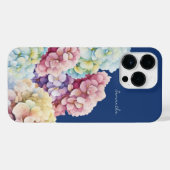 Wasserfarbe Hydrangea Personalisiert Blue iPhone Hülle (Rückseite (Horizontal))