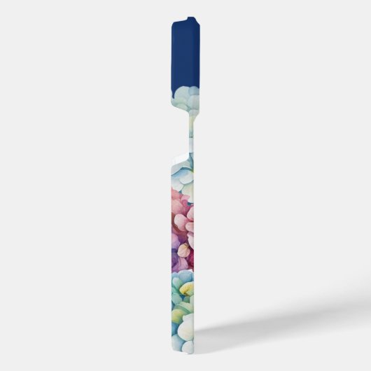 Wasserfarbe Hydrangea Personalisiert Blue iPhone Hülle (Rechte Seite)