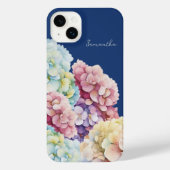 Wasserfarbe Hydrangea Personalisiert Blue iPhone Hülle (Rückseite)