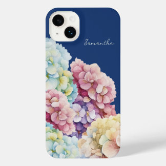 Wasserfarbe Hydrangea Personalisiert Blue iPhone 14 Plus Hülle