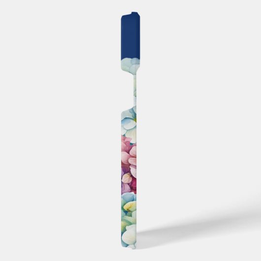 Wasserfarbe Hydrangea Personalisiert Blue iPhone Hülle (Rechte Seite)