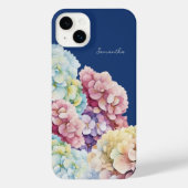 Wasserfarbe Hydrangea Personalisiert Blue iPhone Hülle (Rückseite)