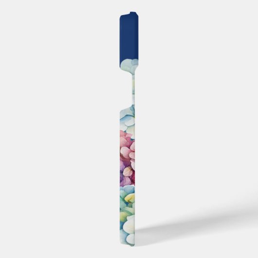 Wasserfarbe Hydrangea Personalisiert Blue iPhone Hülle (Rechte Seite)