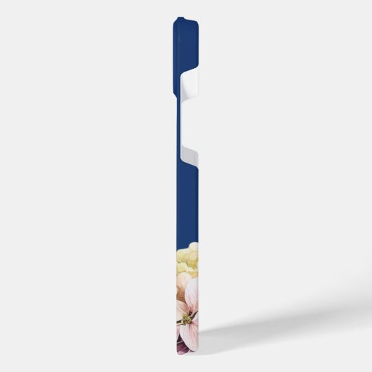 Wasserfarbe Hydrangea Personalisiert Blue iPhone Hülle (Linke Seite)