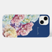 Wasserfarbe Hydrangea Personalisiert Blue iPhone Hülle (Rückseite (Horizontal))