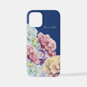 Wasserfarbe Hydrangea Personalisiert Blue iPhone Hülle (Rückseite)