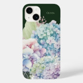 Wasserfarbe Hydrangea Personalisiert grün Case-Mate iPhone Hülle (Rückseite)