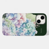 Wasserfarbe Hydrangea Personalisiert grün Case-Mate iPhone Hülle (Rückseite (Horizontal))