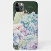 Wasserfarbe Hydrangea Personalisiert grün Case-Mate iPhone Hülle (Rückseite)