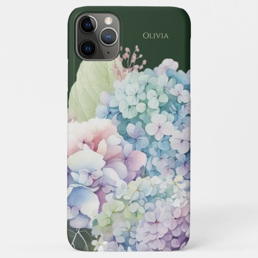 Wasserfarbe Hydrangea Personalisiert grün Case-Mate iPhone Hülle (Rückseite)