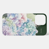 Wasserfarbe Hydrangea Personalisiert grün iPhone Hülle (Rückseite (Horizontal))