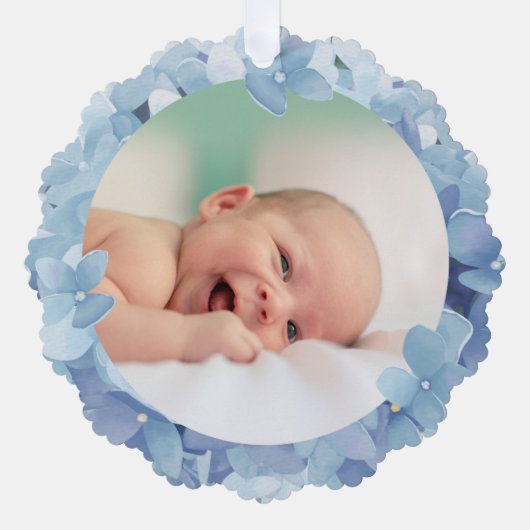 Wasserfarbe Hydrangea Rahmen Taufe danke Karte (Vorderseite)