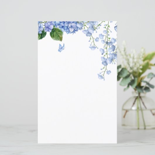 Wasserfarbe Hydrangea Stationery (Stehend Vorderseite)