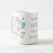 Wasserfarbe Hydrangea Tasse - auf die Mama bin ich (Vorderseite Links)