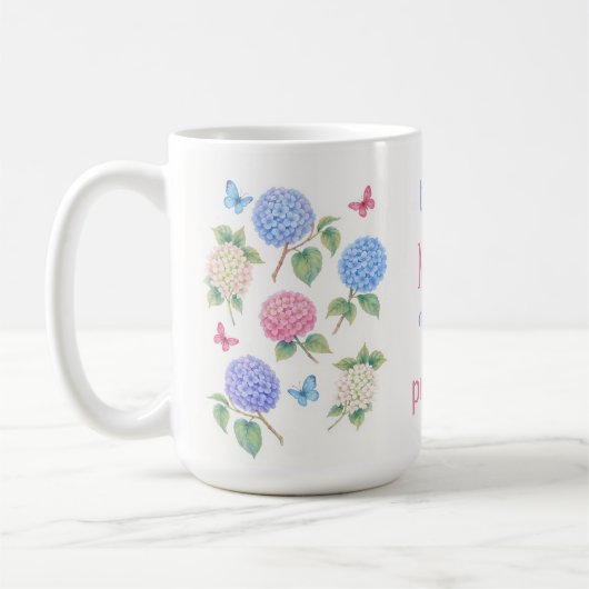 Wasserfarbe Hydrangea Tasse - auf die Mama bin ich (Links)