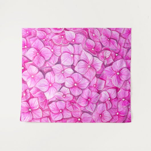 Wasserfarbe Hydrangea Wandteppich (Vorderseite (Horizontal))