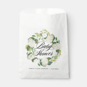 Wasserfarbe Hydrangea Wreath Babydusche Geschenktütchen (Vorderseite)