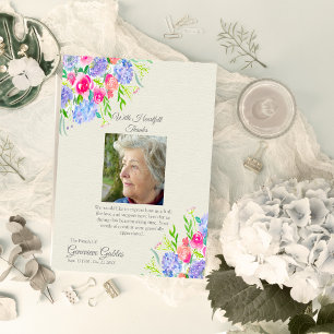 Wasserfarbe Hydrangeas Foto Beerdigung Danke