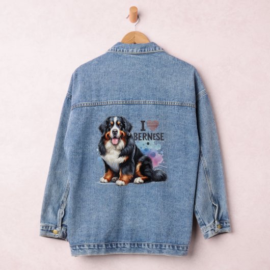 Wasserfarbe I Liebe Mein Berner Hund Jeansjacke (Hangar)