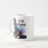 Wasserfarbe I Liebe Mein Berner Hund Kaffeetasse (Vorderseite Links)