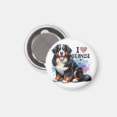 Wasserfarbe I Liebe Mein Berner Hund Magnet (Vorderseite/Rückseite)