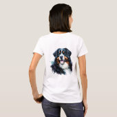 Wasserfarbe I Liebe Mein Berner Hund T-Shirt (Schwarz voll)