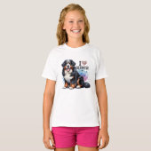 Wasserfarbe I Liebe Mein Berner Hund T-Shirt (Vorne ganz)