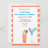 Wasserfarbe Ich bin kostenlos Scheidung ist die le Einladung (Vorderseite)