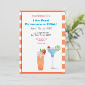 Wasserfarbe Ich bin kostenlos Scheidung ist die le Einladung (Stehend Vorderseite)