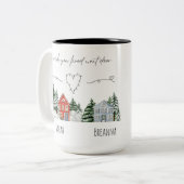 Wasserfarbe ich möchte, dass du neben der Tür lebs Zweifarbige Tasse (Vorderseite Links)