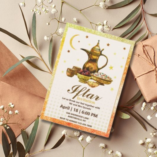 Wasserfarbe Iftar Party Einladung