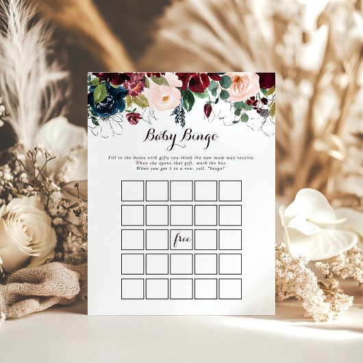 Wasserfarbe Illustriert Baby Bingo Duschspiel