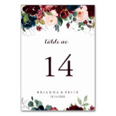 Wasserfarbe Illustriert Fall Blumenzehen Tischnummer (Vorderseite)