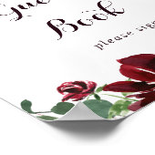 Wasserfarbe Illustriert Fall Floral Gästebuch-Zeic Poster (Ecke)