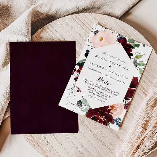 Wasserfarbe Illustriert Fall Spanische Hochzeit Einladung