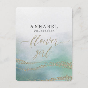 Wasserfarbe im Ozean wirst du mein Blumenmädchen s Einladung