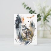 Wasserfarbe im Wald Postkarte (Stehend Vorderseite)