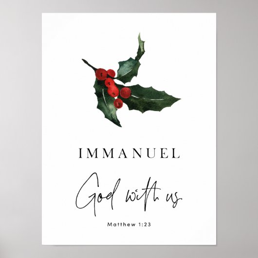 Wasserfarbe Immanuel Gott mit uns Poster (Vorne)