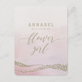 Wasserfarbe in Weiß wirst du mein Blumenmädchen se Einladung