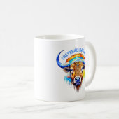 Wasserfarbe Indianerische Bison-Adresse Kaffeetasse (VorderseiteRechts)