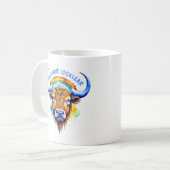 Wasserfarbe Indianerische Bison-Adresse Kaffeetasse (Vorderseite Links)