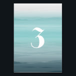 Wasserfarbe Inspiriert Aquamarin Ombre Wedding Tischnummer<br><div class="desc">Eine Hochzeitsfeier Tischnummer Platzkarte mit einem aquamarinen Aquarell inspiriert ombre Hintergrund.</div>